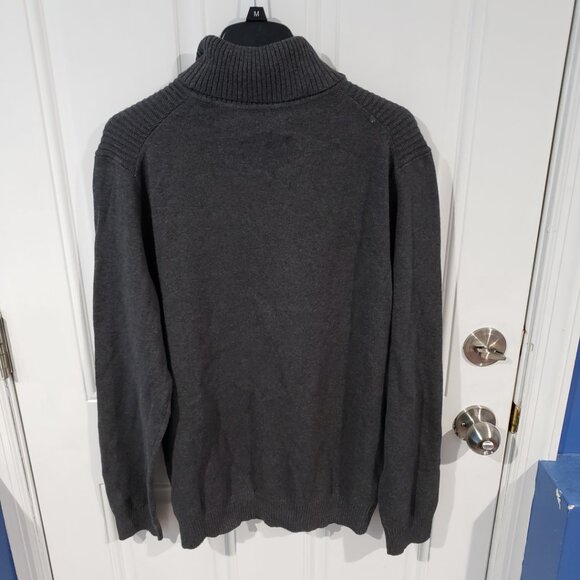 Club Room Mens Textured Cotton Turtleneck Sweater Charcoal Heather - Picture 8 of 9